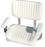White Flex Captains Chair with Arms